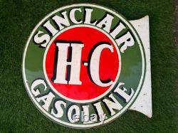 Sinclair HC Porcelain Advertising Sign 24'' Inches Double Sided With Flange