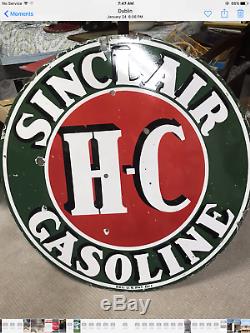 Sinclair H-C 48 double sided porcelain sign