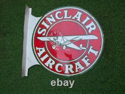 Sinclair Porcelain Advertising Sign 24'' Inches Double Sided With Flange