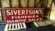 Sivertsons Fisheries Marine Sales Double Sided Porcelain Sign Old Neon Not Oil