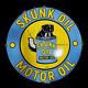 Skunk Motor Oil Porcelain Enamel Sign 30 Inches Double Sided