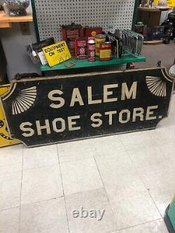 Smaltz Wooden Salem Shoe Store Hand Forged Hardware 5-1/2X 2 Double Sided Sign