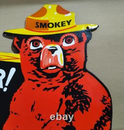Smokey Prevent Forest Fires Porcelain Enamel Sign 42 x 30 Inches 2 Sided