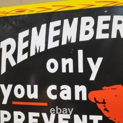 Smokey Prevent Forest Fires Porcelain Enamel Sign 42 x 30 Inches 2 Sided