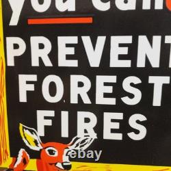 Smokey Prevent Forest Fires Porcelain Enamel Sign 42 x 30 Inches 2 Sided