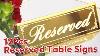 So Elegant Luxury 12 Pack Gold Reserved Table Signs For Wedding Restaurant Ceremony Party Banquet