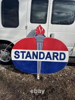 Standard Gas Station Torch Double Sided Sign Heavy 56in Plastic