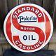 Standard Motor Oil Large & Heavy Double Sided Metal Porcelain Sign (24 Dia)
