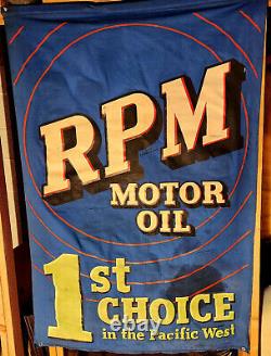Standard Oil RPM Motor Oil Advertising Sign RARE Piece Double Sided 46WX68H