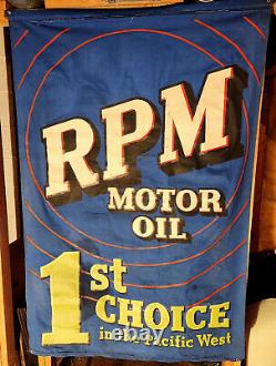 Standard Oil RPM Motor Oil Advertising Sign RARE Piece Double Sided 46WX68H