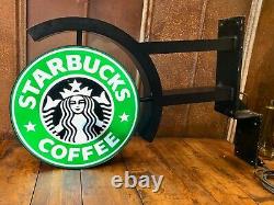 Starbucks Coffee 18 Authentic Double Sided Lighted Sign Siren 1992 Logo Working