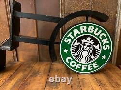 Starbucks Coffee 18 Authentic Double Sided Lighted Sign Siren 1992 Logo Working