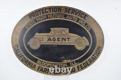 State Farm Mutual Auto Insurance Double Sided Brass Sign