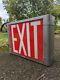 Streamlined Deco Double Sided Exit Light Sign Fire Antique