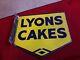 Stunning 1940s Original Vintage Lyons Cakes Double Sided Enamel Sign