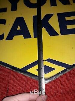 Stunning 1940s Original Vintage Lyons Cakes Double Sided Enamel Sign