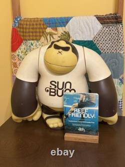 Sun Bum Sonny Gorilla Store Display Figure + Double Sided Sign Rare Advertising