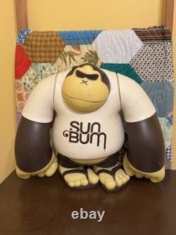 Sun Bum Sonny Gorilla Store Display Figure + Double Sided Sign Rare Advertising