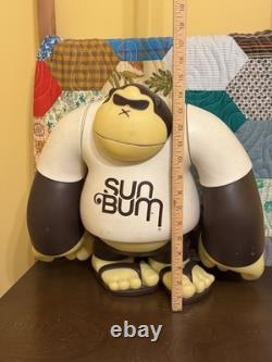 Sun Bum Sonny Gorilla Store Display Figure + Double Sided Sign Rare Advertising