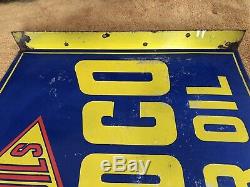 Sun Oils Sunoco Motor oil flange double sided enamel Sign Advertising