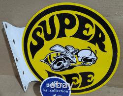 Super Bee Porcelain Enamel Sign 19.5 x 17 Inches 2 Sided