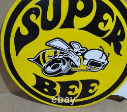 Super Bee Porcelain Enamel Sign 19.5 x 17 Inches 2 Sided