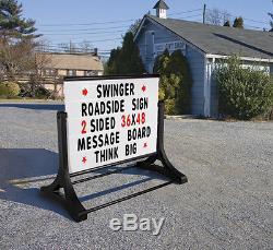 Swinger Roadside Double Sided Changeable Letters Message Board Sign 36h X 48