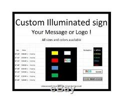 TATTOO Sign with yellow border, Led light box sign, White color 12x48x2 inc