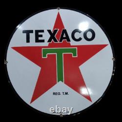 TEXACO PORCELAIN ENAMEL SIGN 30 INCHES double sided
