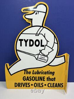 TYDOL'Porcelain-Like' Heavy Die Cut Double Sided Side Flange 16 Sign Oil USA