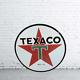 Texaco Advertising Porcelain Enamel Metal Sign 42 Inches Round Double Side