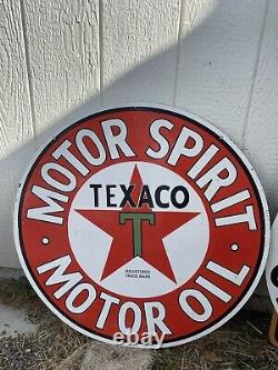 Texaco Double Sided ORIGINAL 30 Porcelain Sign