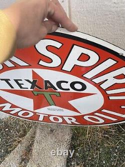 Texaco Double Sided ORIGINAL 30 Porcelain Sign