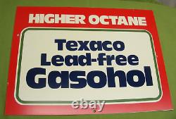 Texaco Gas Pump Topper Sign Original Double Sided Authentic Gasohol Lead Free