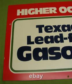 Texaco Gas Pump Topper Sign Original Double Sided Authentic Gasohol Lead Free