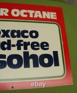 Texaco Gas Pump Topper Sign Original Double Sided Authentic Gasohol Lead Free