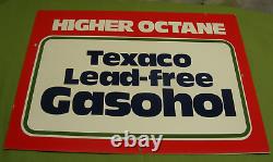 Texaco Gas Pump Topper Sign Original Double Sided Authentic Gasohol Lead Free