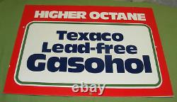 Texaco Gas Pump Topper Sign Original Double Sided Authentic Gasohol Lead Free