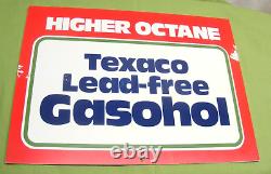 Texaco Gas Pump Topper Sign Original Double Sided Authentic Gasohol Lead Free