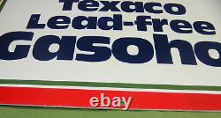 Texaco Gas Pump Topper Sign Original Double Sided Authentic Gasohol Lead Free