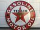 Texaco Gasoline Motor Oil Porcelain Original Double Sided Station Sign 42 1933