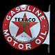 Texaco Gasoline Porcelain Enamel Sign 18x20 Inches Double Sided With Flange