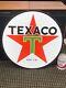 Texaco Gasoline/motor Oil Large Heavy Double Sided Porcelain Sign (24 Inch)