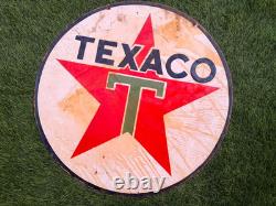Texaco Porcelain Advertising Sign 24'' Inches Double Sided