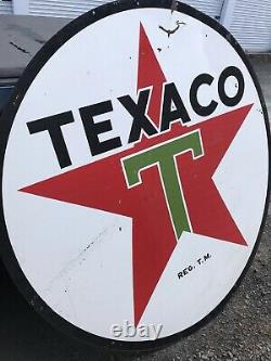 Texaco Porcelain Sign 6ft Double Sided RARE Antique 1958