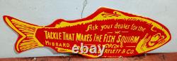 The Fish Squirm Porcelain Enamel Sign 27 x 10 Inches 2 Sided
