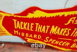 The Fish Squirm Porcelain Enamel Sign 27 x 10 Inches 2 Sided
