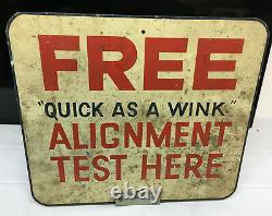 Tire Waste Forecaster Alignment Test Double Sided Sign 18x16 vintage bear garage