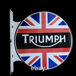 Triumph Porcelain Enamel Sign 18x18 Inches Double Sided With Flange