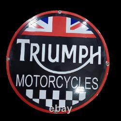 Triumph Porcelain Enamel Sign 30x30 Inches Double Sided
